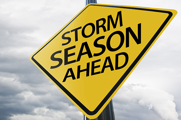 Storm Season Ahead Warning Sign