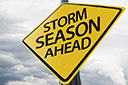Storm Season Ahead Warning Sign